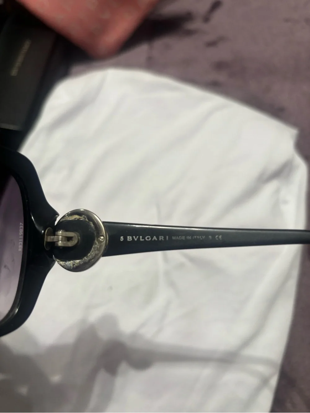 Bulgari Black Frame Sunglasses with Gradient Gray Lenses